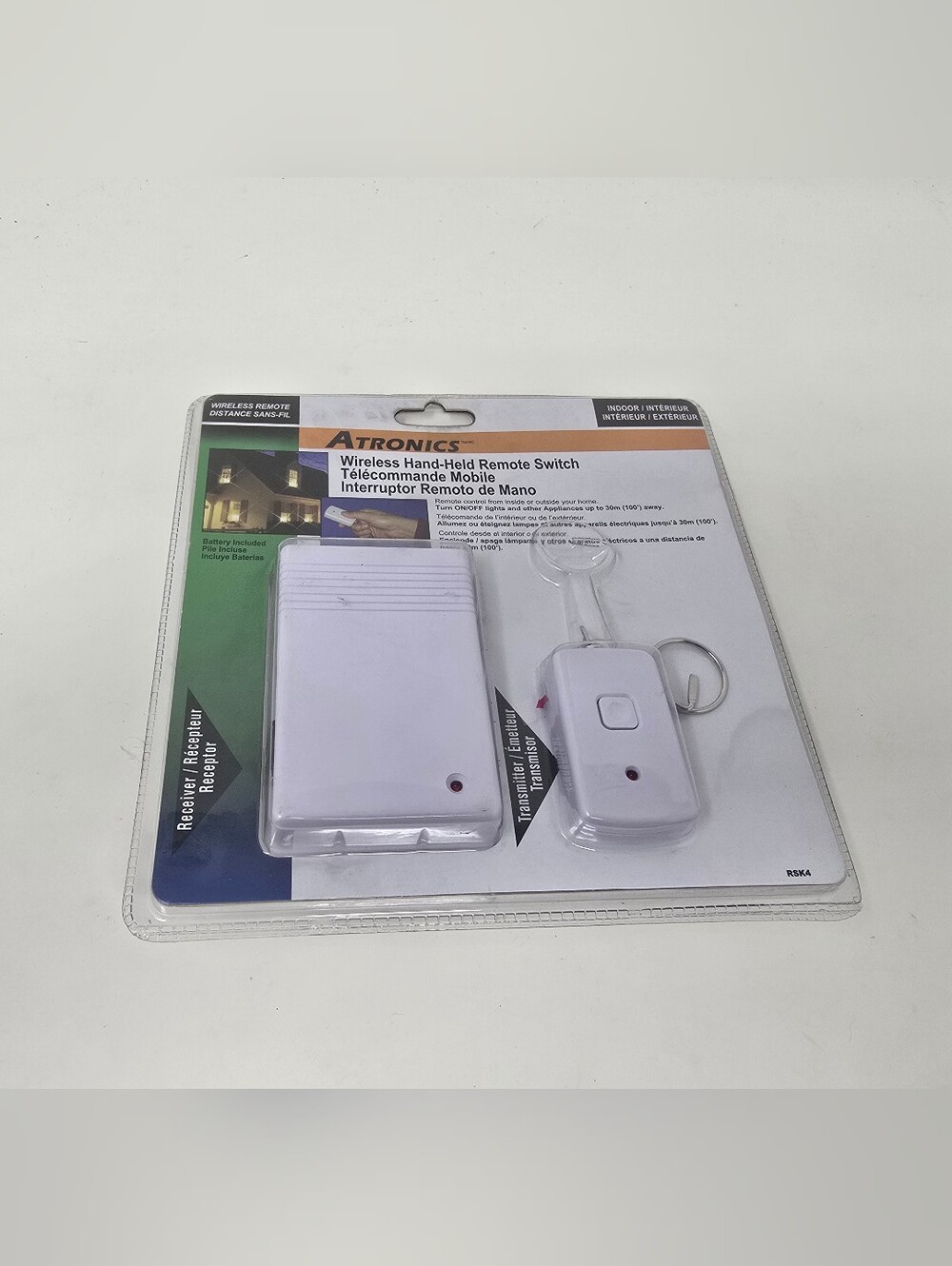 Atronics Wireless Hand-Held Remote Switch Receiver Transmitter Indoor Outdoor